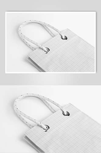 灰色绳子创意手提袋设计展示样机