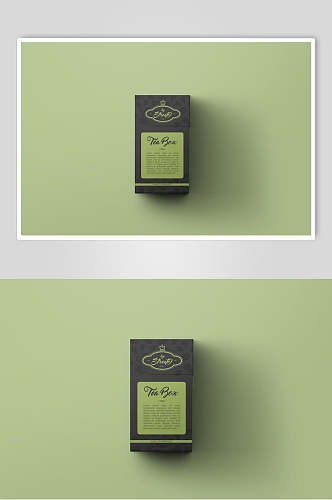 黑绿方形创意大气茶叶包装贴图样机