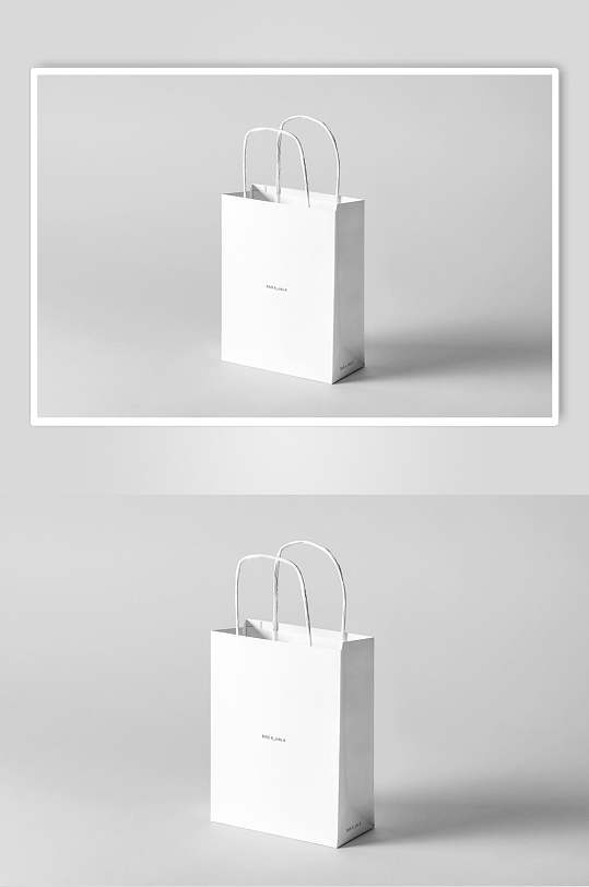 立体阴影灰手提袋包装设计样机