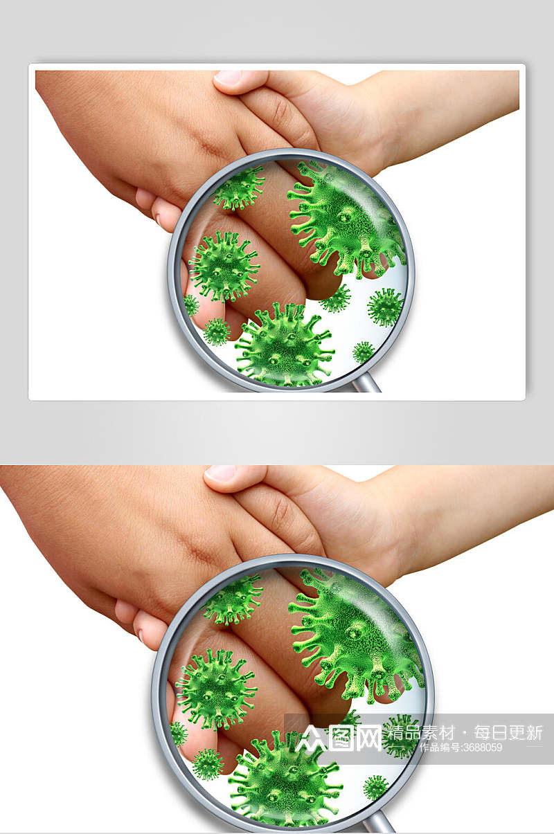 球状绿色细胞病菌图片素材
