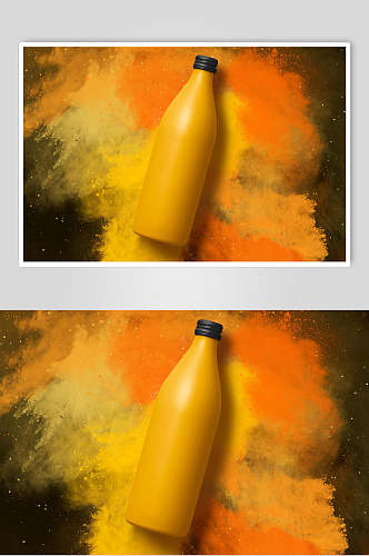 喷漆瓶子橙创意品牌VI设计样机