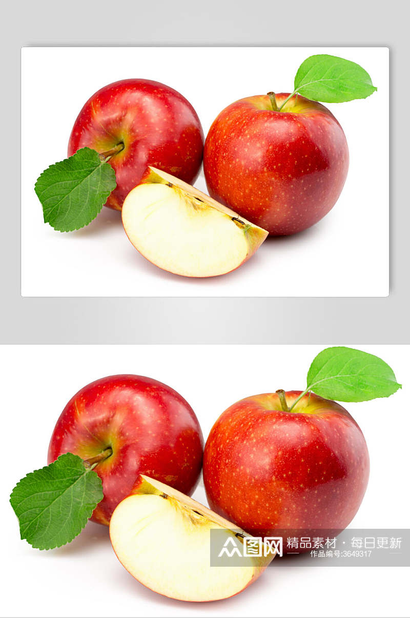 红润新鲜苹果水果图片素材