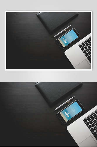 键盘中性笔蓝手机屏幕展示样机