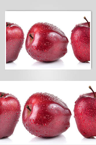 白底新鲜苹果水果图片