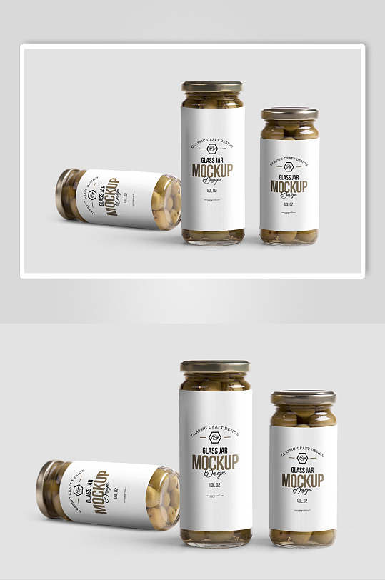 瓶子英文创意玻璃灌包装设计样机