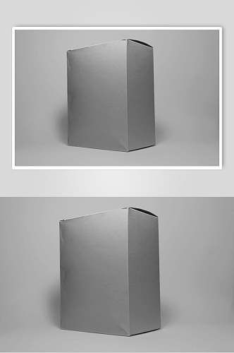 方形黑包装盒纸盒手提袋购物袋样机