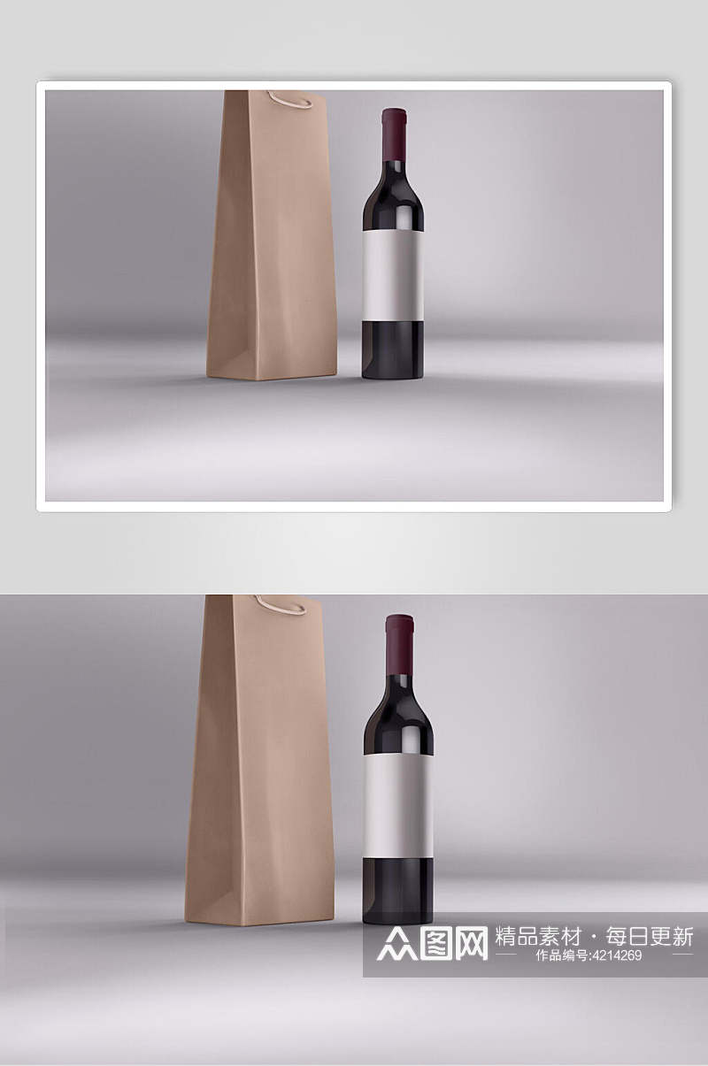 红酒产品包装样机素材