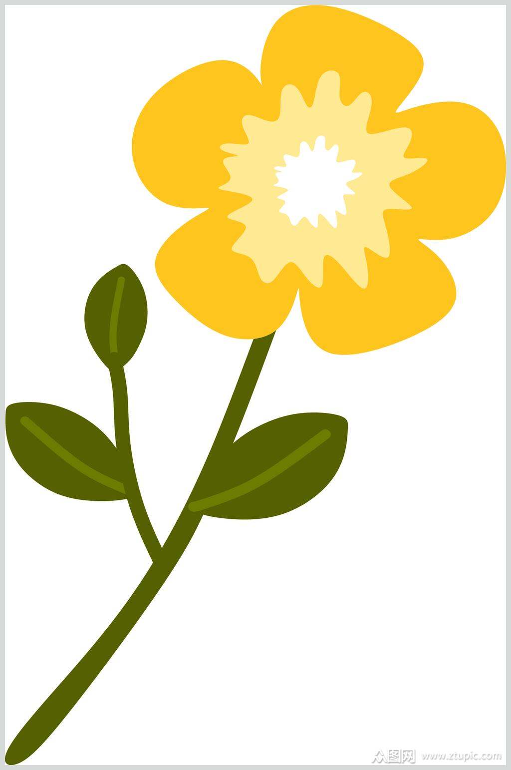 黄色花朵小王子矢量素材素材