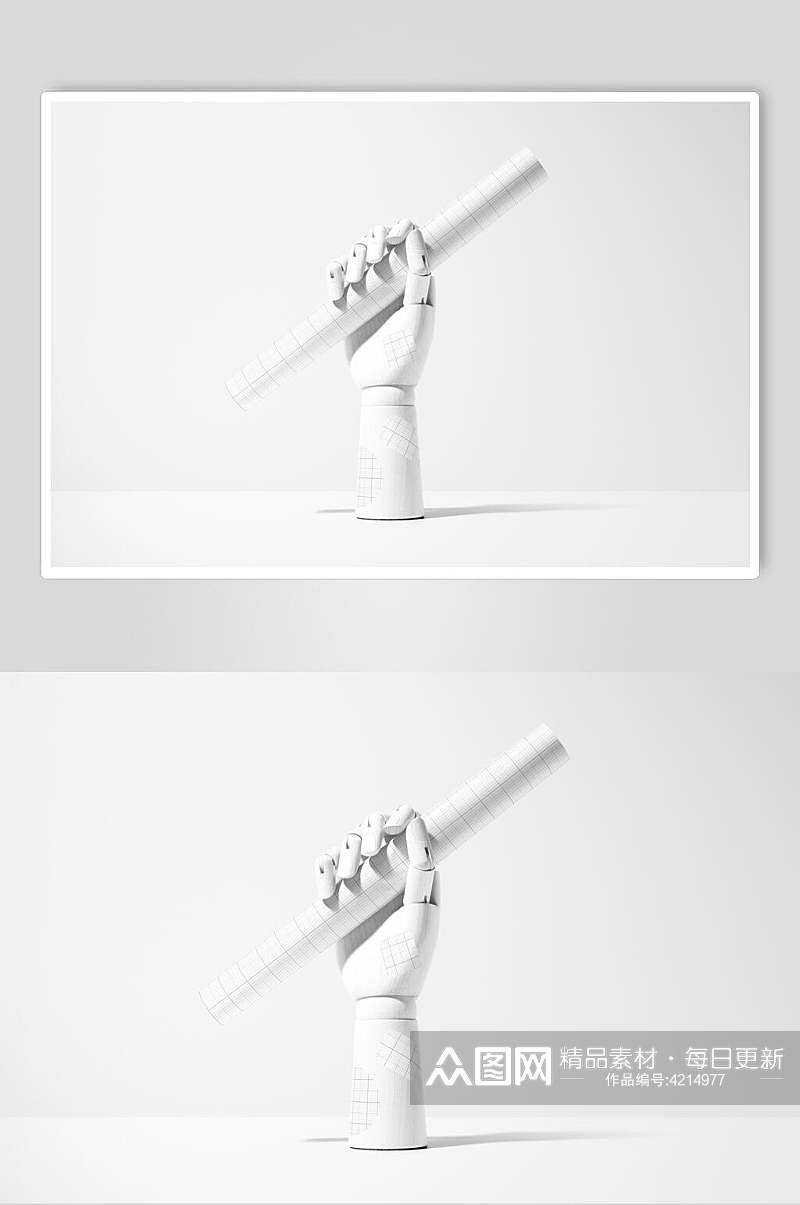 白色创意包装纸图案设计展示贴图样机素材