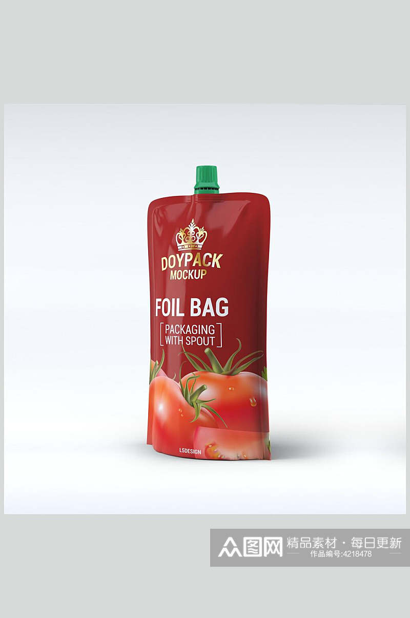英文果冻零食食品袋饮料袋包装袋样机素材