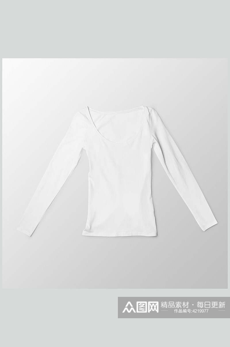 长袖灰白创意大气衣服平铺展示样机素材