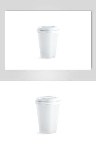 极简纯色咖啡奶茶杯贴图样机