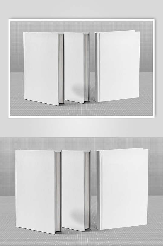 白色长方形竖版硬壳厚书籍样机