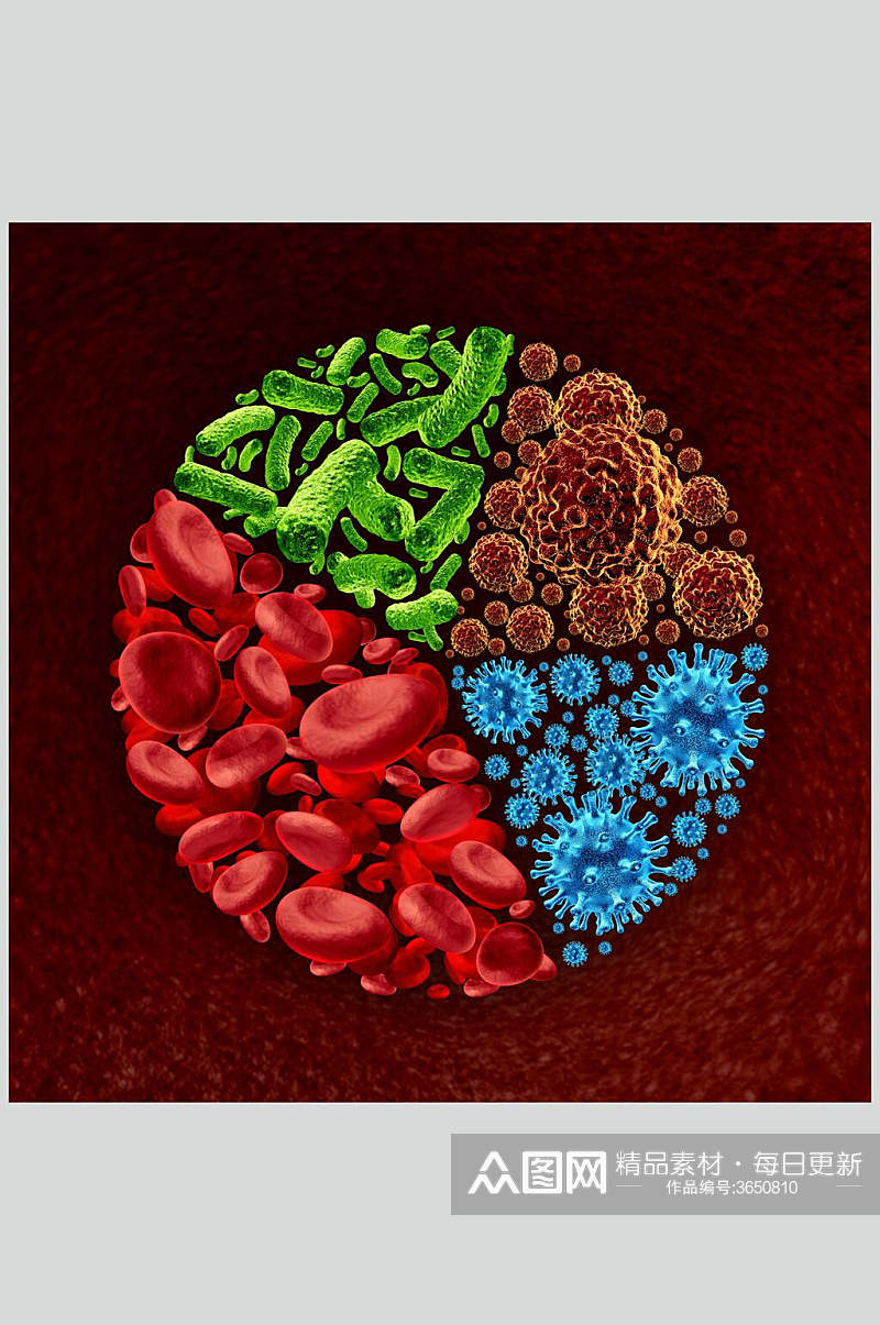 彩色细胞病菌图片素材