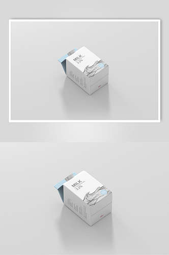 简约方形创意大气牛奶盒包装样机