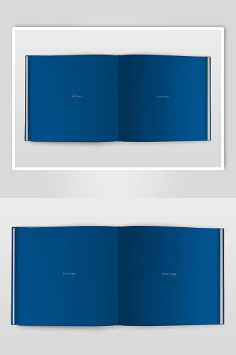 打开蓝色创意大气方型书籍展示样机