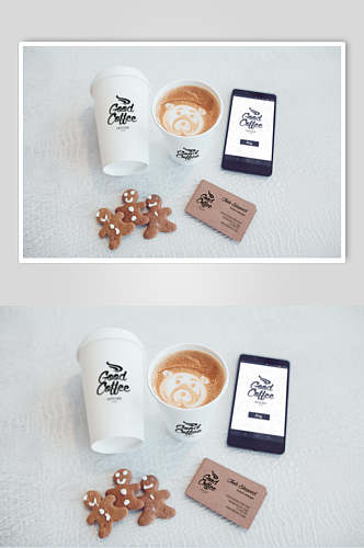 杯子手机纸张咖啡品牌包装展示样机
