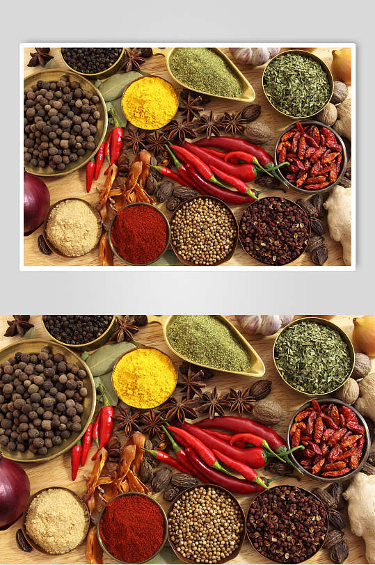多种调味品佐料摄影图片