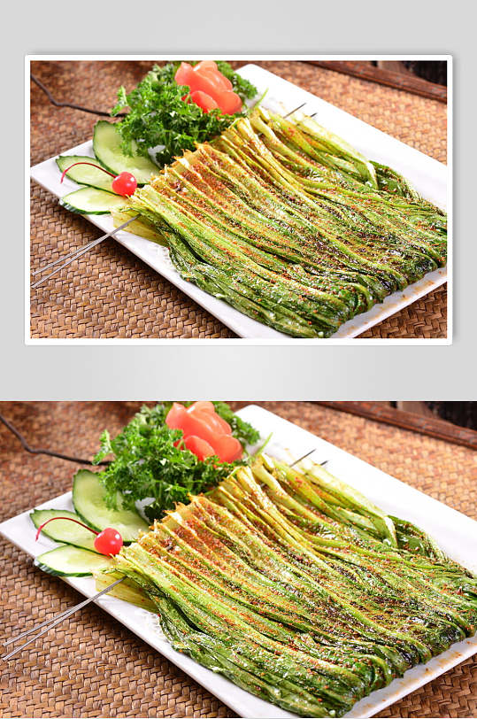 烧烤类食物青菜照片