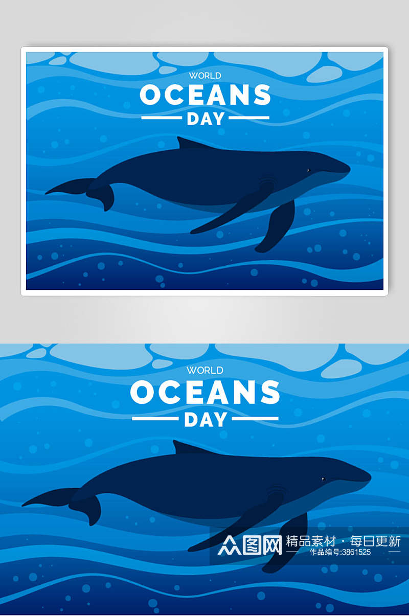 鲸鱼字母卡通海洋矢量素材素材