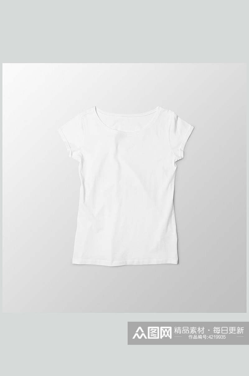短袖白色创意大气衣服平铺展示样机素材