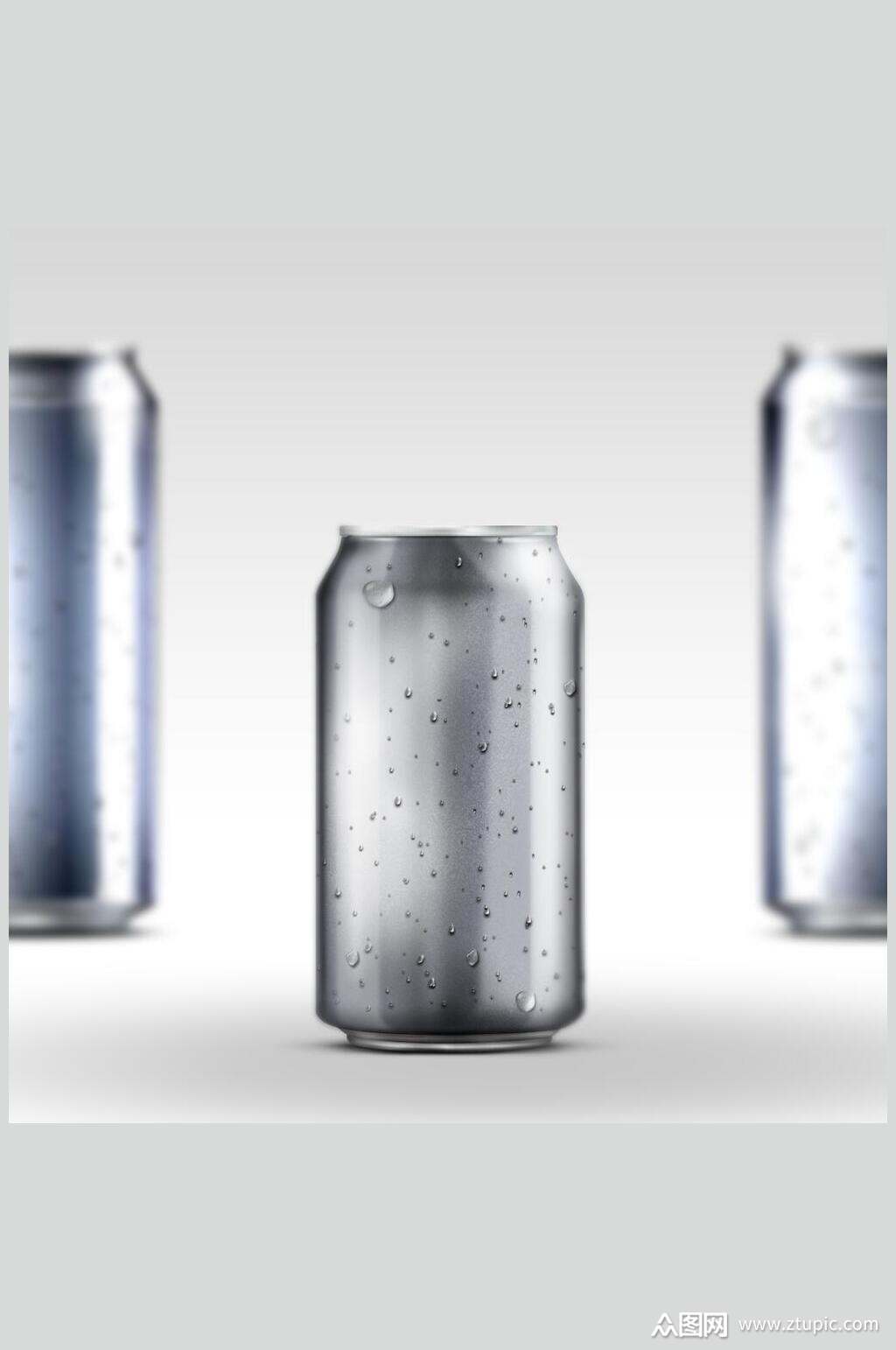 反光瓶子立体留白清新易拉罐样机素材
