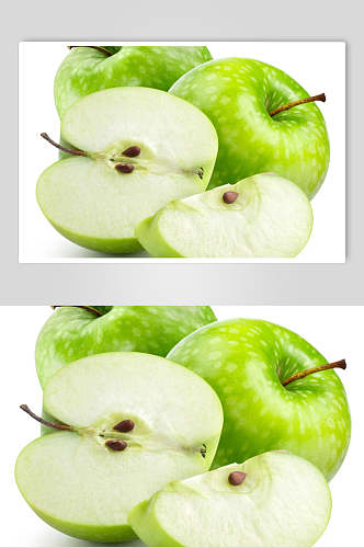 一半新鲜苹果水果图片叁