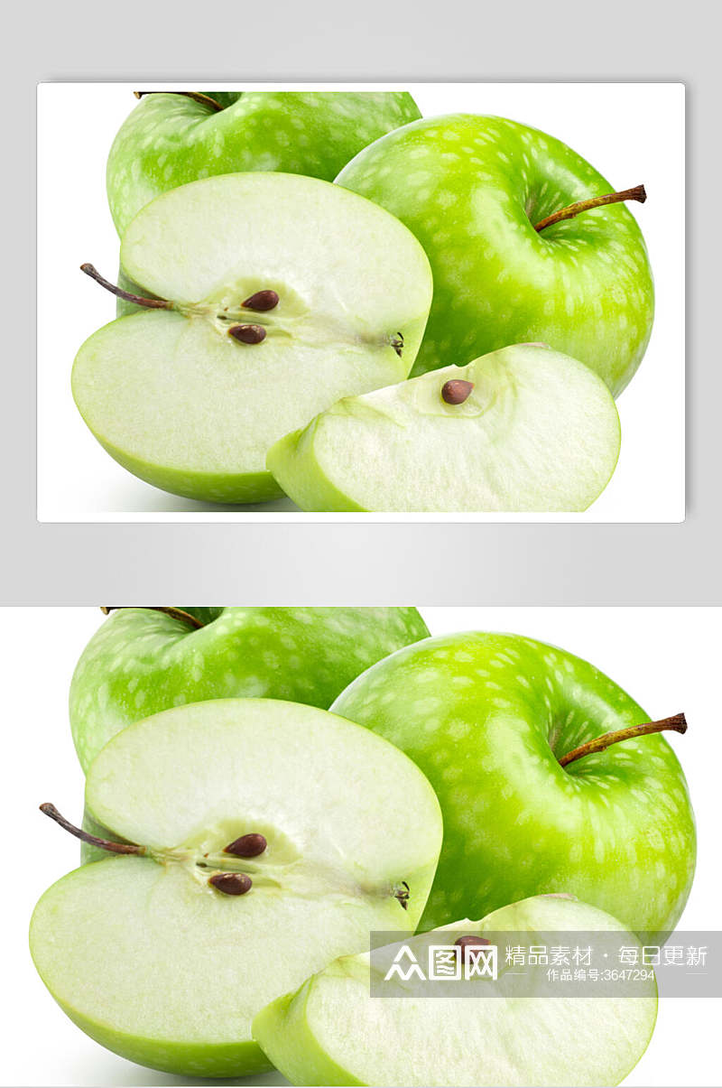 一半新鲜苹果水果图片叁素材