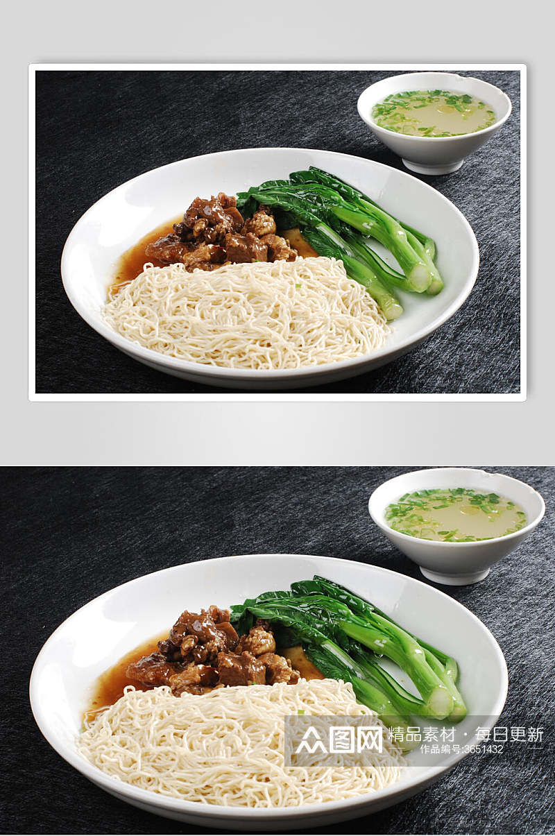青菜面条面食美食餐饮摄影图片素材