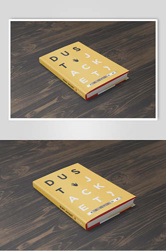 黄色封面书籍装帧页面智能贴图设计样机