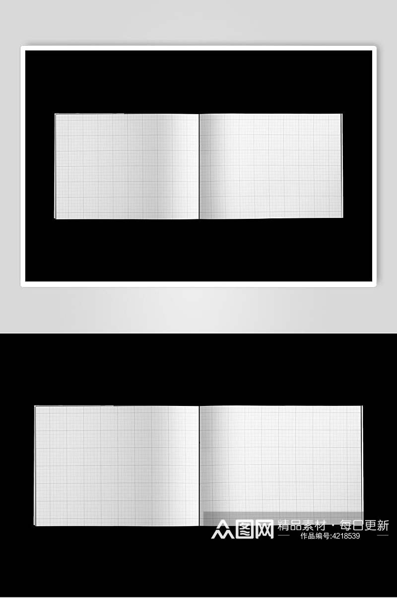 黑白简约创意大气杂志书籍封面样机素材