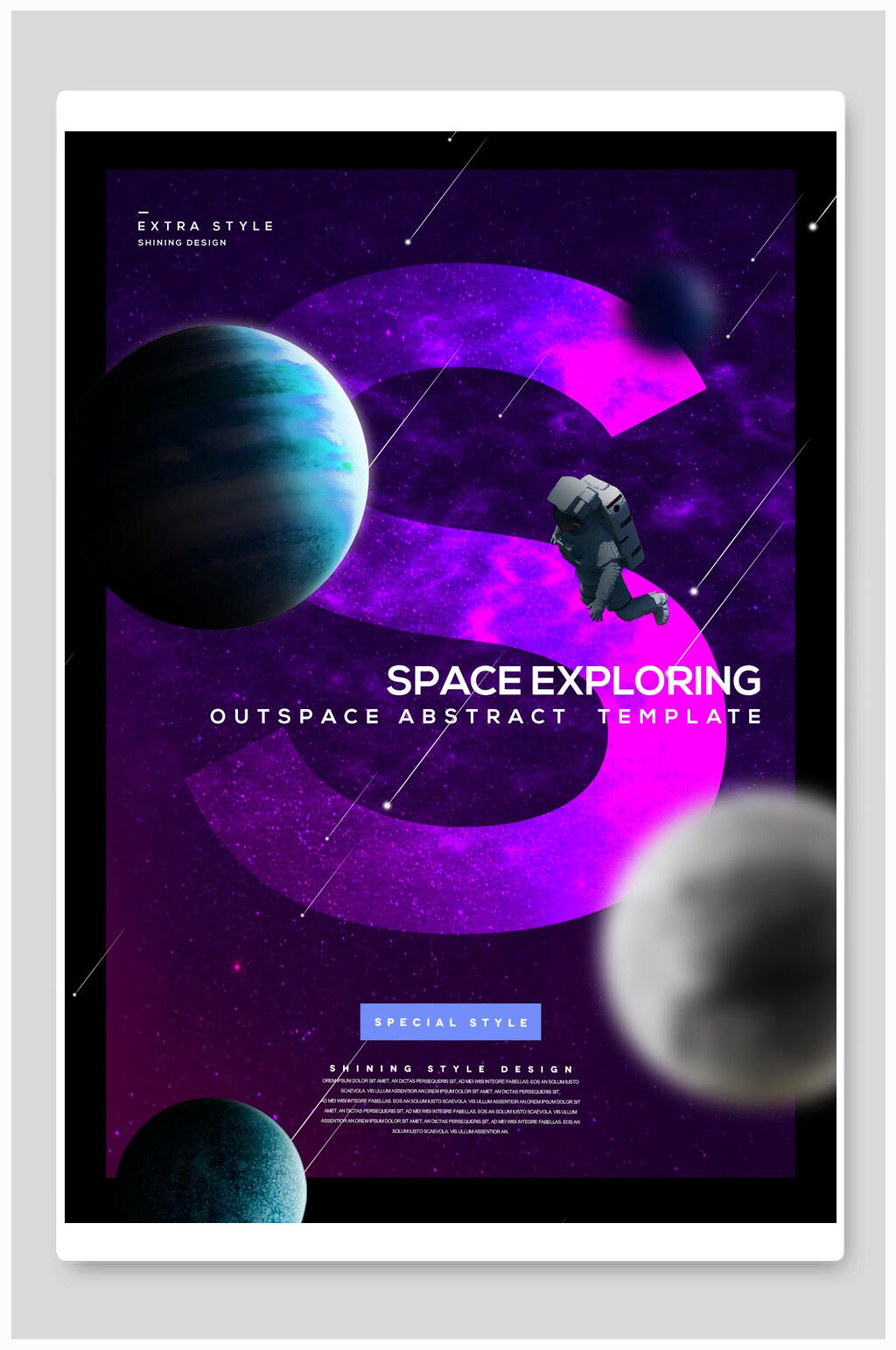 深蓝英文宇宙未来科技海报素材
