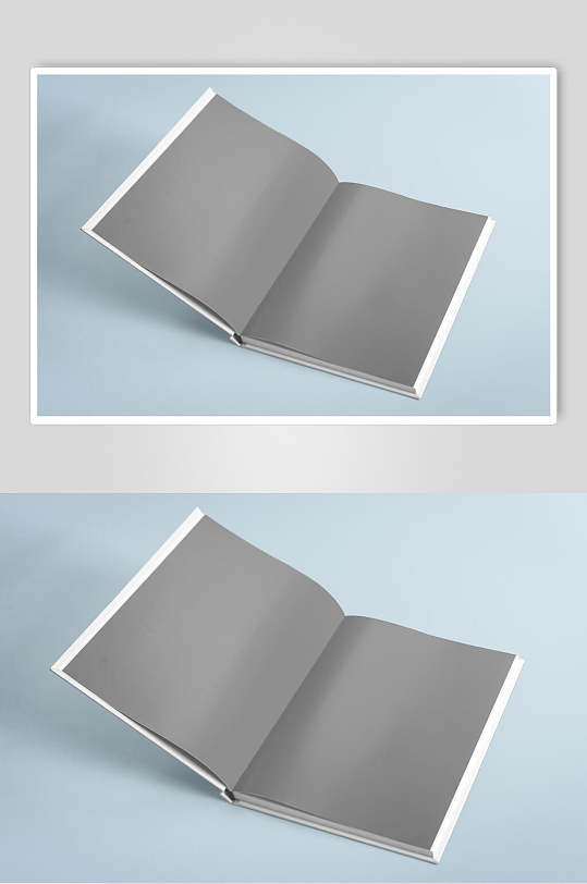 灰色内页各种规格书籍样机效果图