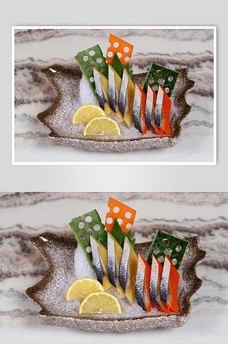 海鲜刺身拼盘美食摄影图片