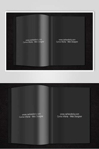 深灰色书籍装帧页面智能贴图样机效果图