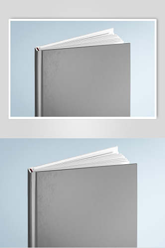 灰色背景墙硬壳薄装规格书籍样机
