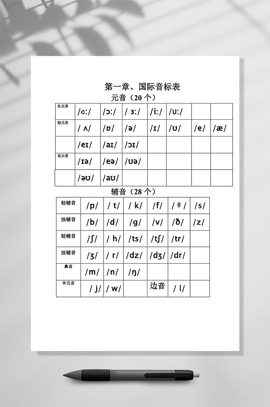 国际音标表格-众图网
