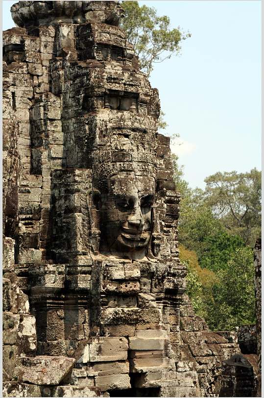 吴哥窟古寺石像佛像摄影图片叁