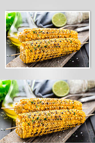 新鲜烤玉米高清图片