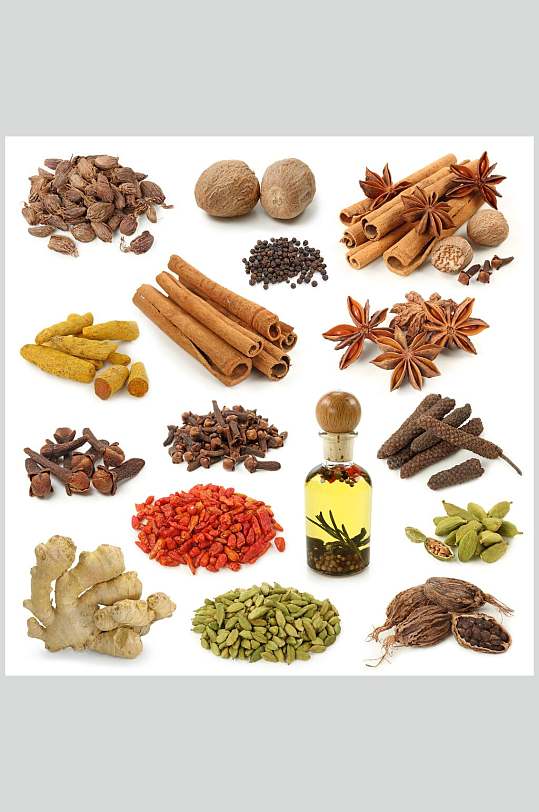 多种口味调味品佐料桂皮八角图片