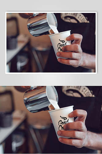 杯子牛奶简约咖啡品牌包装展示样机