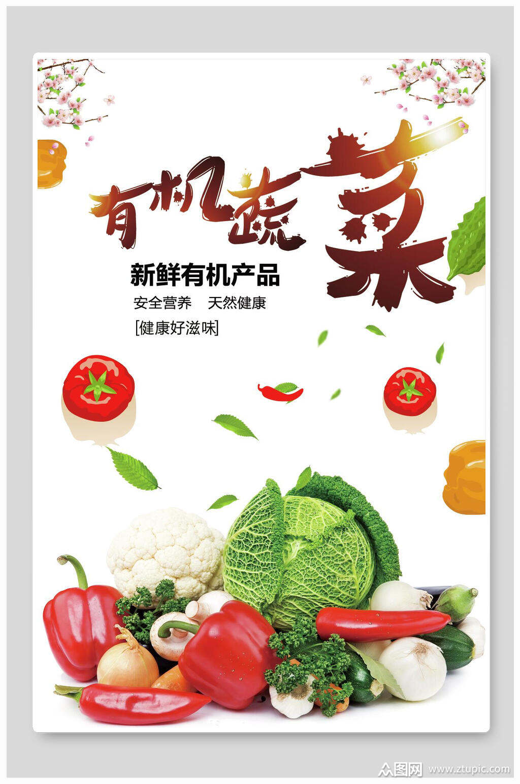 精美有机蔬菜海报模板下载-编号3631167-众图网