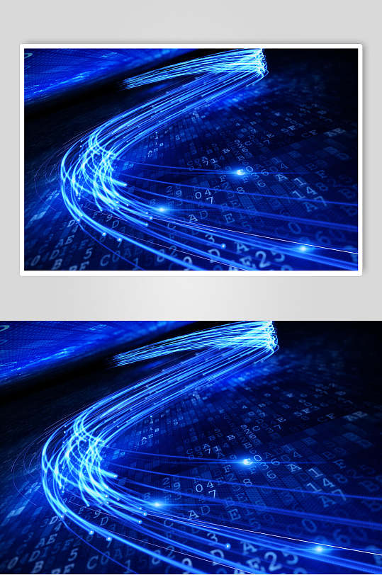 蓝色波浪商务数码科技背景图片