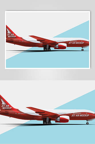 飞机蓝红创意大气车身贴纸设计样机