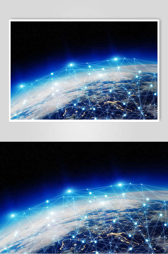 几何体地球表面商务数码科技背景图片