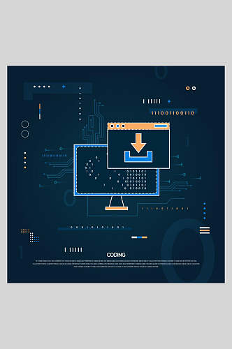 创意高端电脑电子网络科技矢量素材