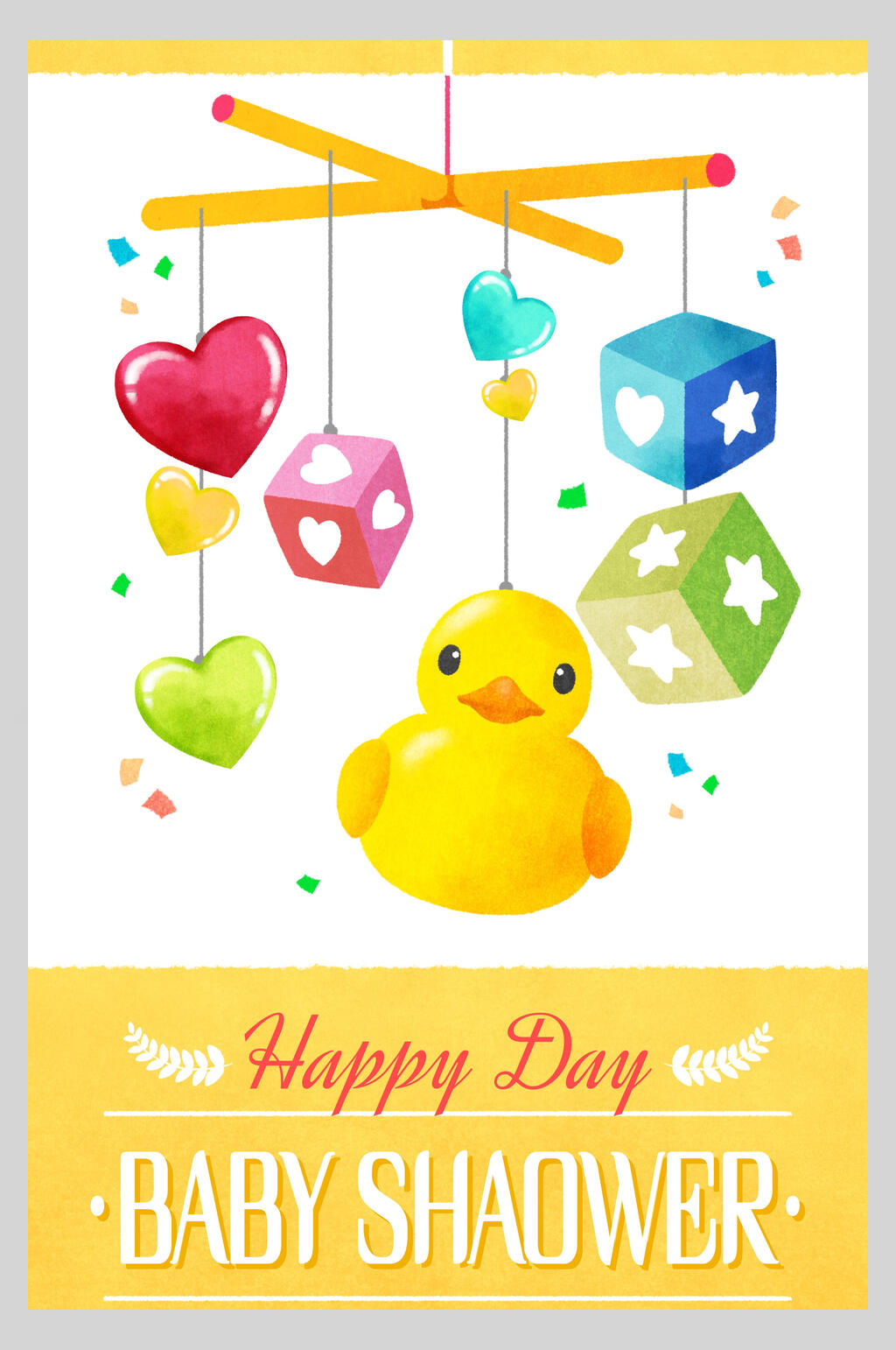 卡通英文幼儿祝福海报素材