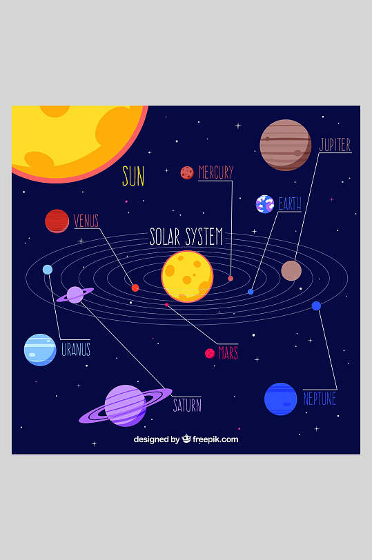 创意大气星球太空银河背景矢量插画素材