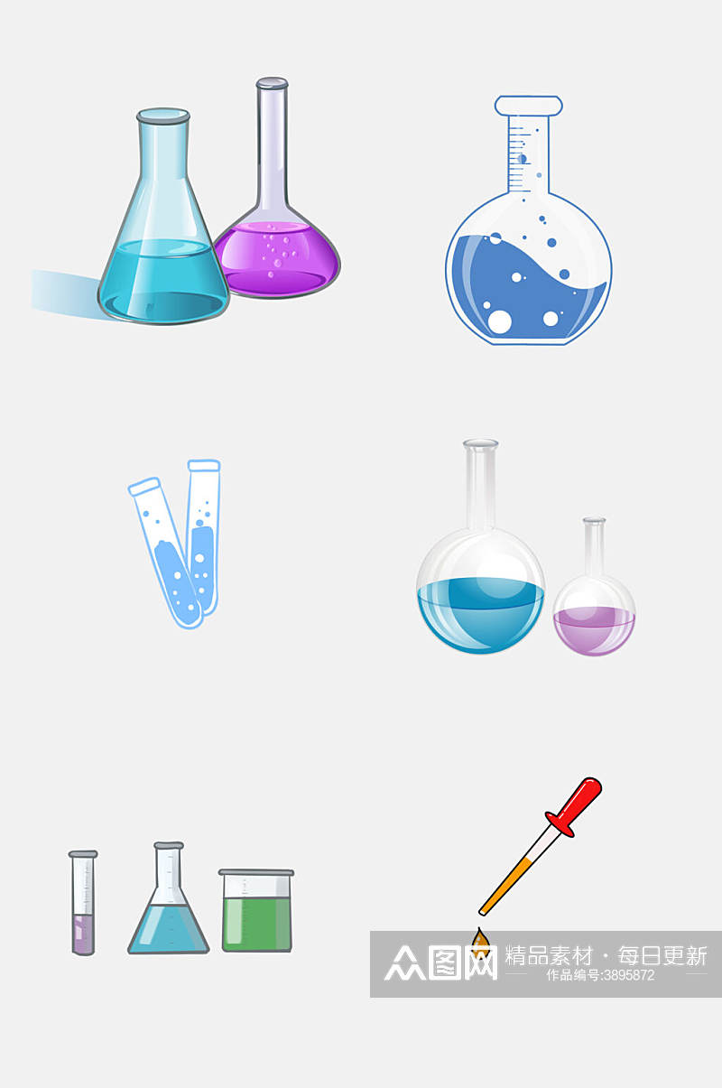 滴管卡通卡通科学化学用具免抠素材素材