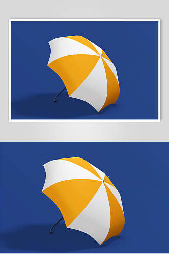 时尚蓝黄雨伞创意大气清新品牌样机